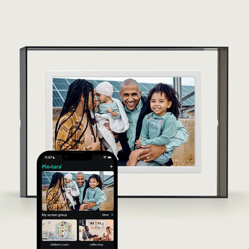 Modern Gray Acrylic Pinpin Frame WiFi Connected Photo Screen PinturaLife