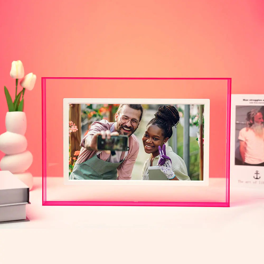 Smart Pink Acrylic WiFi Digital Frame: Pinpin Photo Display PinturaLife