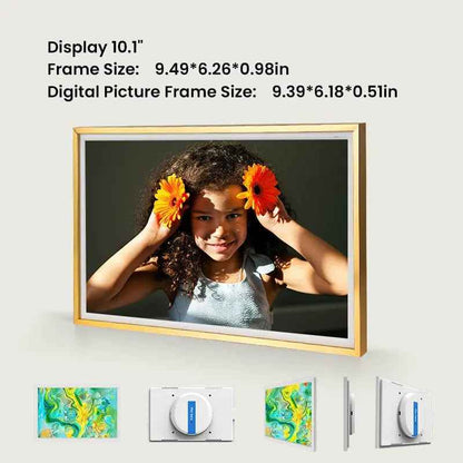 Pinpin 2.0 Aluminum Digital Frame — Sleek Golden