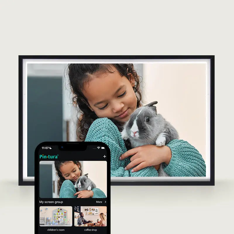 Pinpin Black Aluminum WiFi Digital Frame - Smart Photo Display PinturaLife