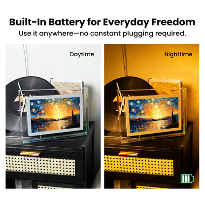 Pintura 10.1" Cordless Digital Picture Frame with Battery (7350mAh) - FHD 1920x1200 Touch Screen, Magnetic Charging, 64GB ROM