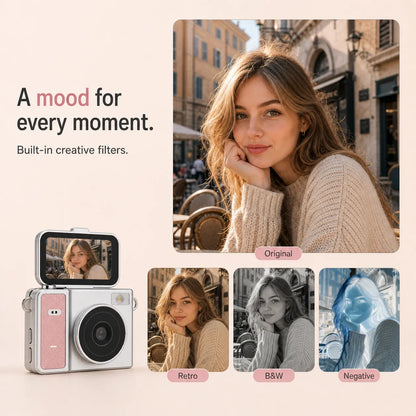 Pintura Mini Keychain Camera with Flip Screen
