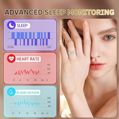 Artisan Enamel Smart Ring for Women | Rose Gold Health & Sleep Tracker | No Monthly Fees