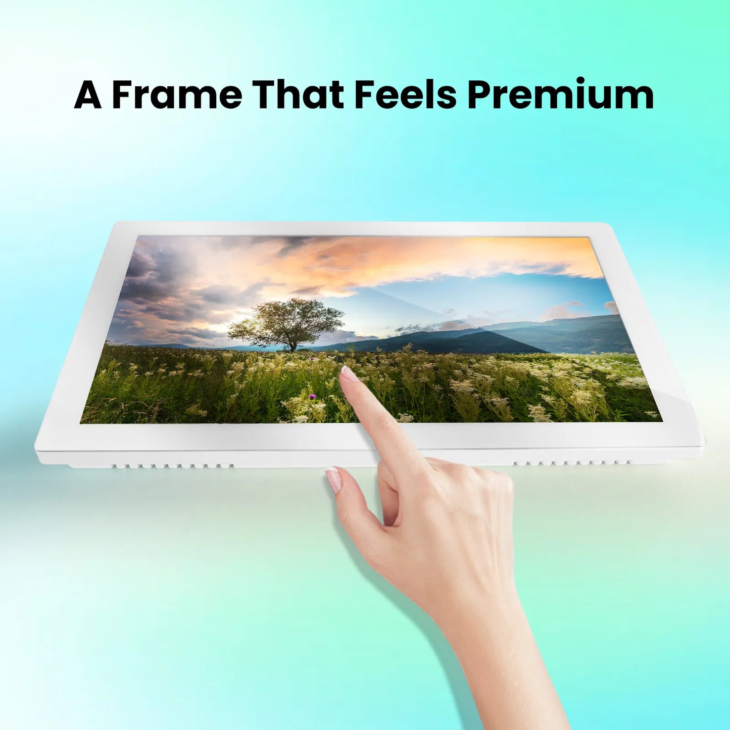 Pintura 10.1" Cordless Digital Picture Frame with Battery (7350mAh) - FHD 1920x1200 Touch Screen, Magnetic Charging, 64GB ROM