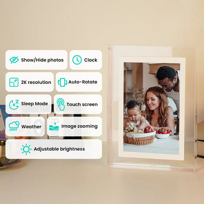 Pintura 10.1" Cordless Digital Picture Frame with Battery (7350mAh) - FHD 1920x1200 Touch Screen, Magnetic Charging, 64GB ROM