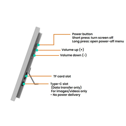 Pintura 10.1" Cordless Digital Picture Frame with Battery (7350mAh) - FHD 1920x1200 Touch Screen, Magnetic Charging, 64GB ROM
