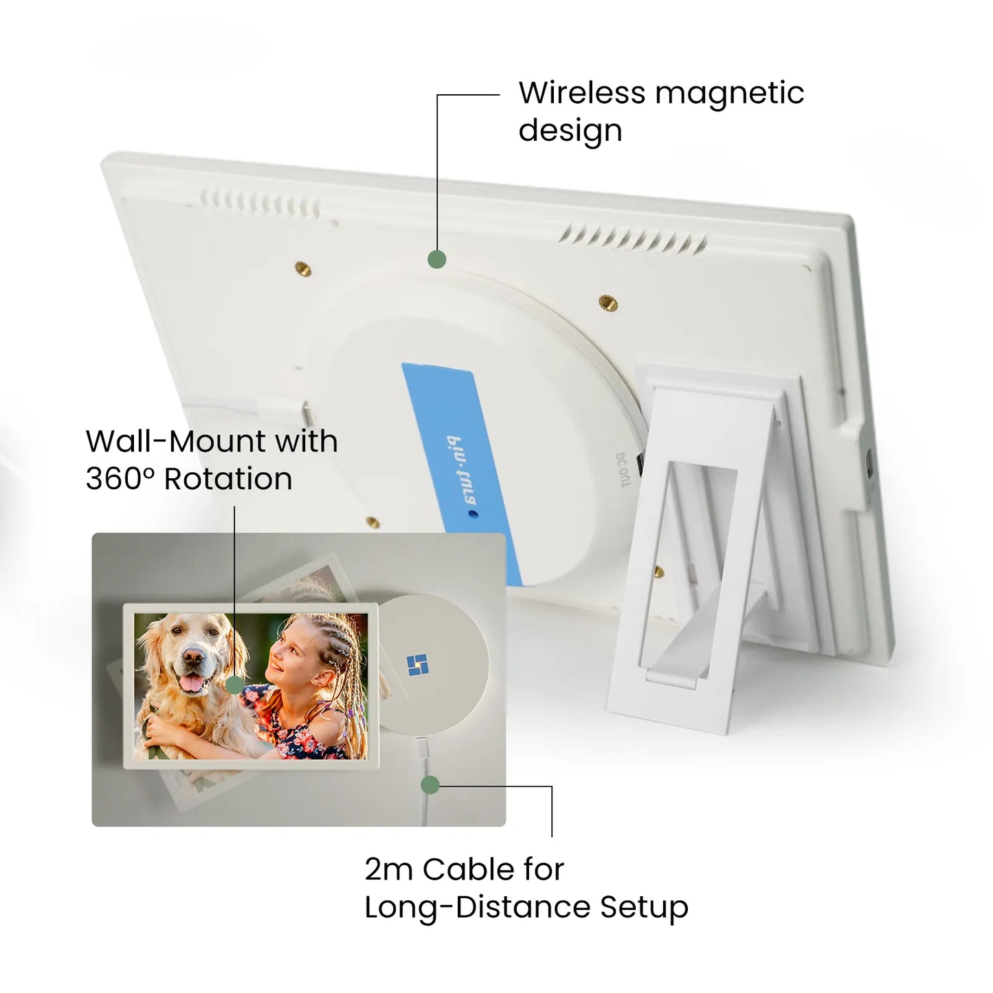 Pinpin Acrylic WiFi Digital Frame | 2K IPS & No Monthly Fees