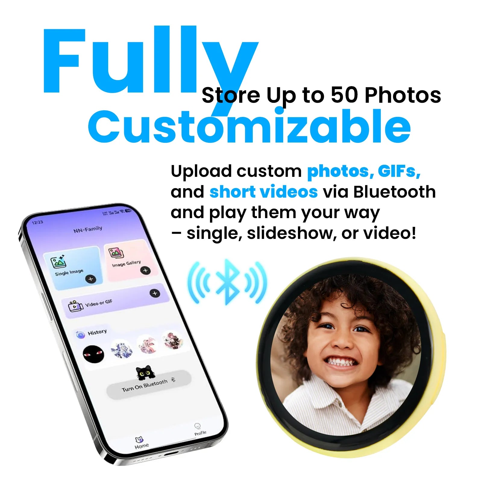 Pintura Mini Digital Badge Pin – Custom GIF & Photo Display
