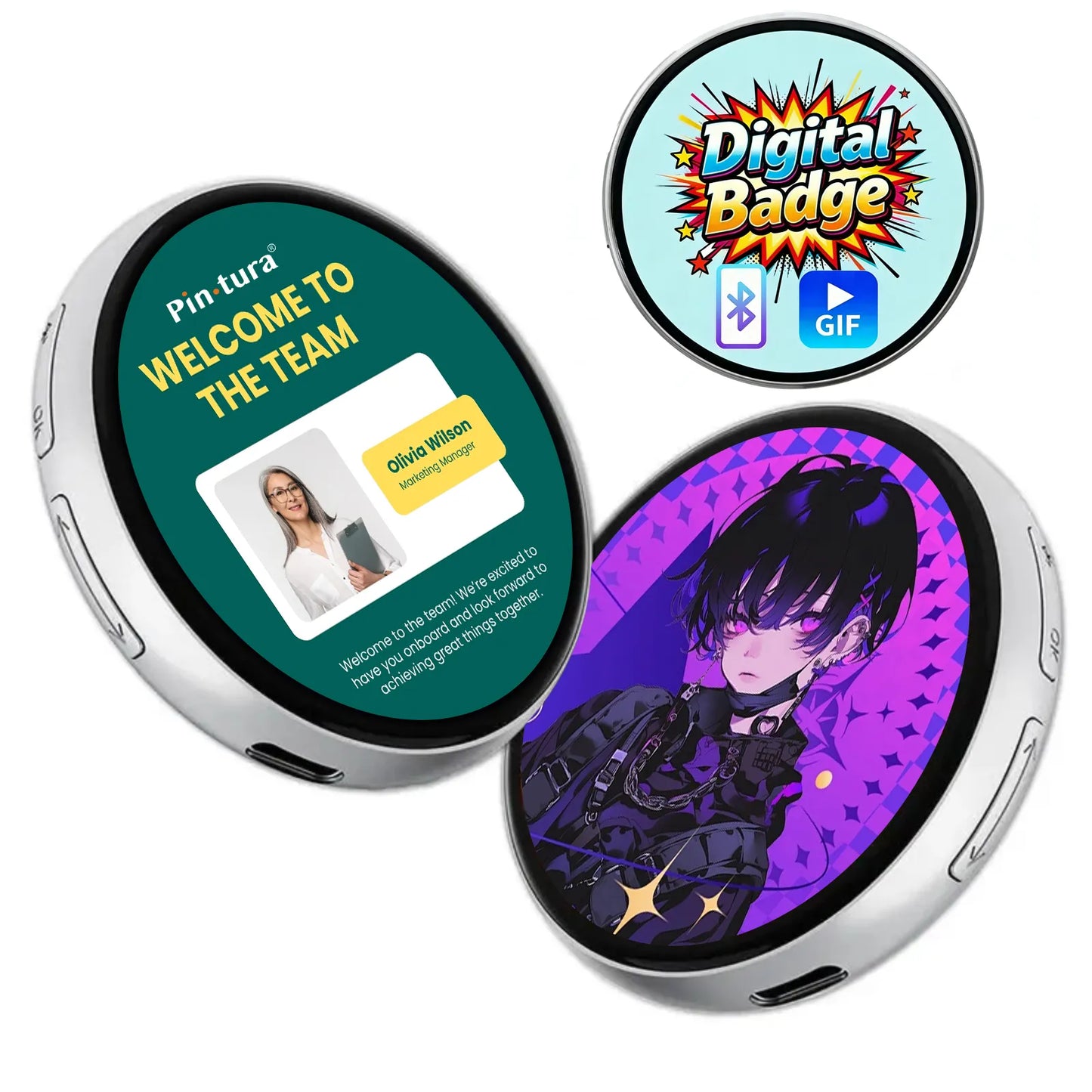 Smart Digital Badge & Wearable GIF Player — For Ita Bags, Cosplay & Trade Shows