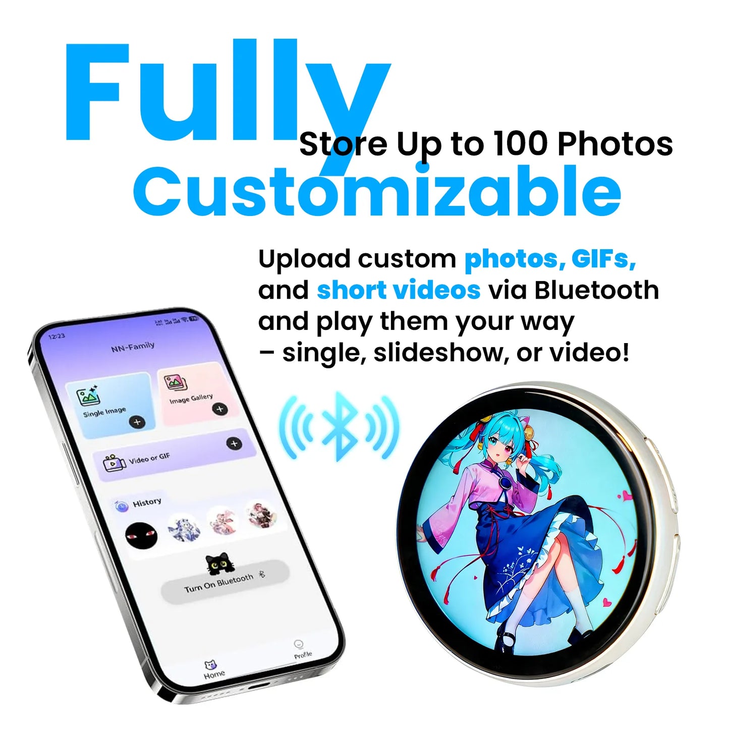 Smart Digital Badge & Wearable GIF Player — For Ita Bags, Cosplay & Trade Shows