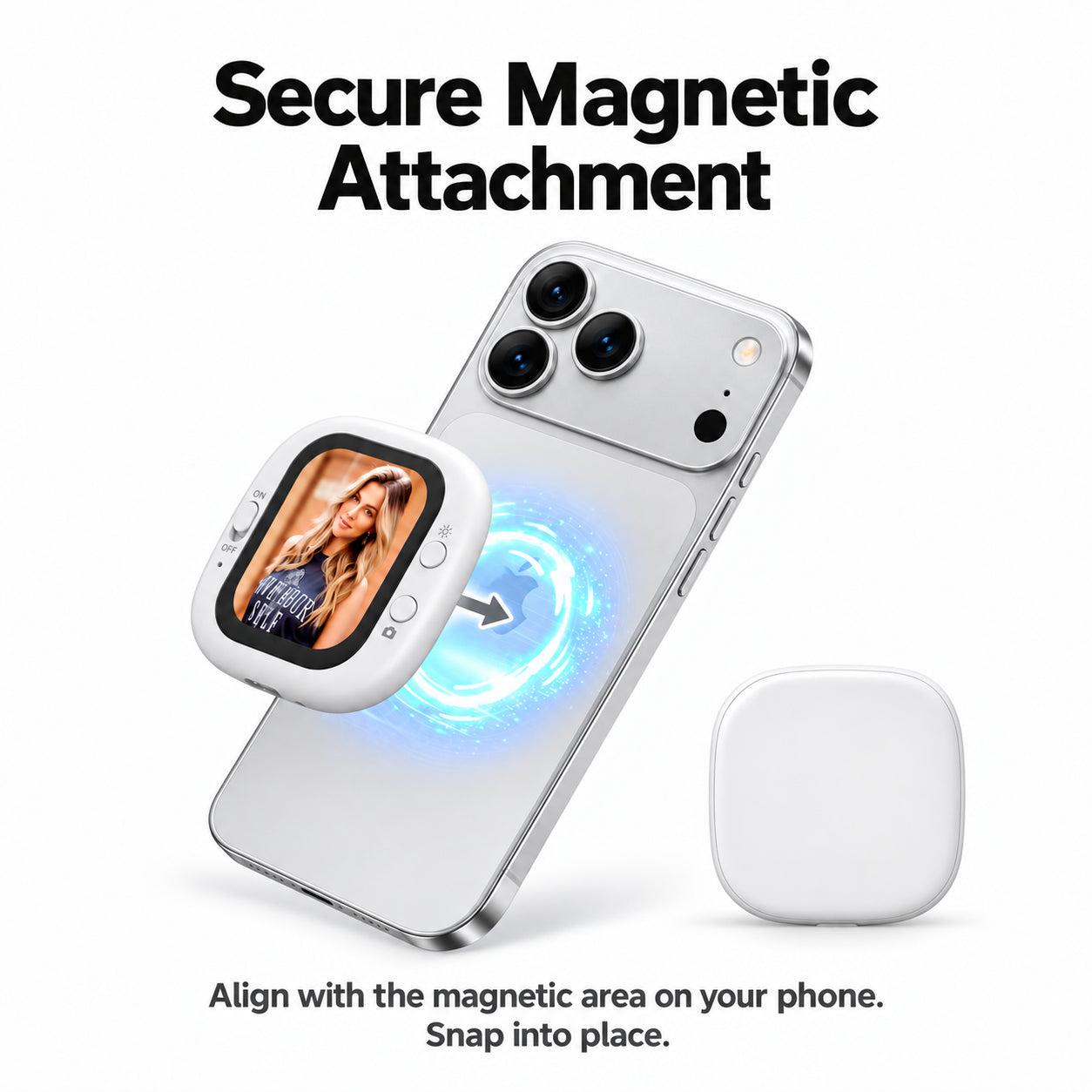Pintura 2.01" Magnetic Selfie Monitor – Wired Rear Camera Screen for iPhone & Android