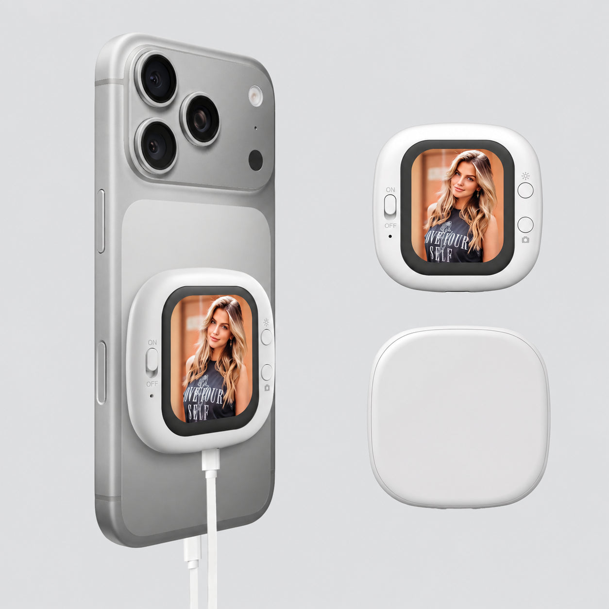 Pintura 2.01" Magnetic Selfie Monitor – Wired Rear Camera Screen for iPhone & Android