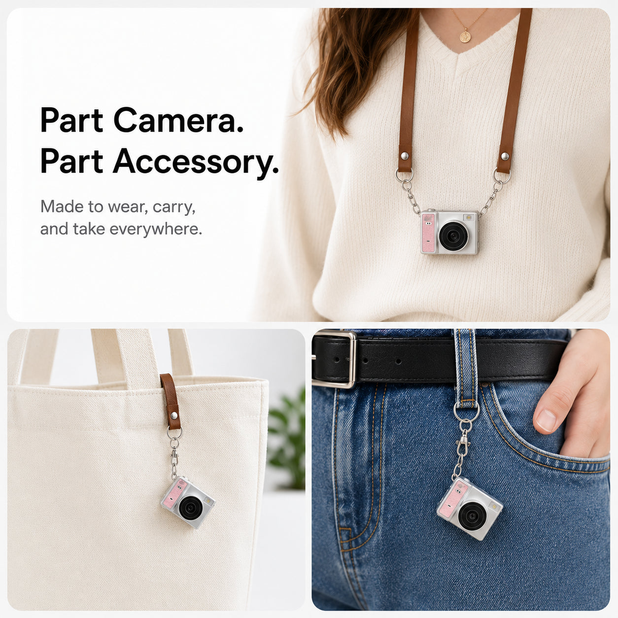 Pintura Mini Keychain Camera with Flip Screen