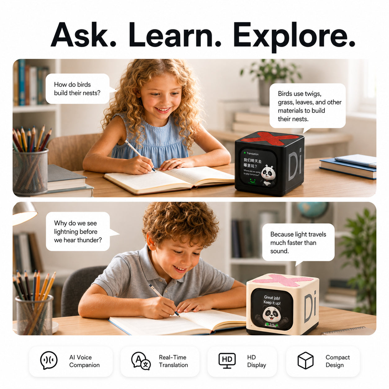 Pintura Mini Bluetooth Speaker with Smart Display & AI Assistant